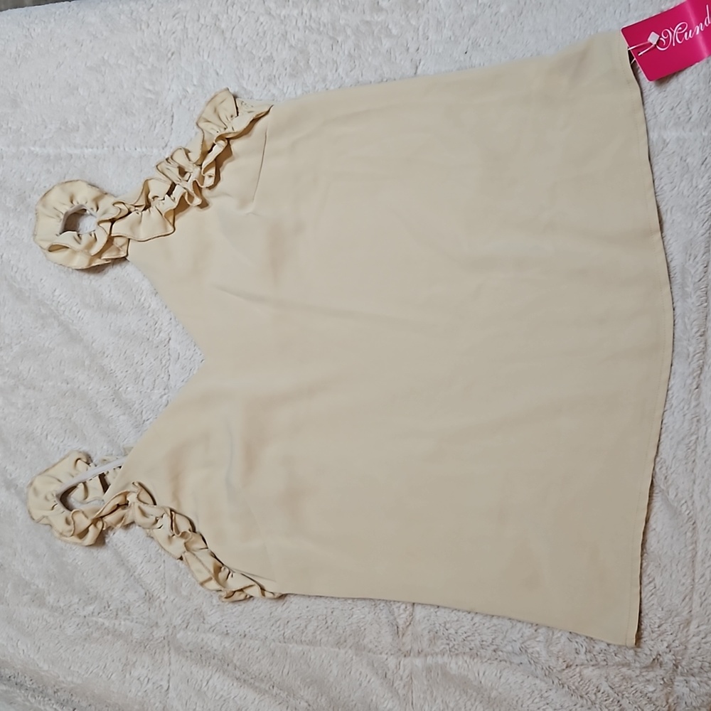 Women's ruffle strap tank top